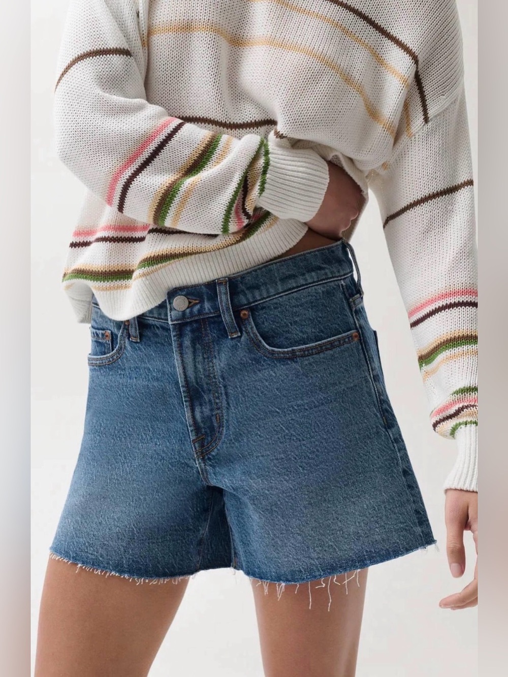 NWT Pistola Kennedy relaxed mid rise cut off denim shorts size 30